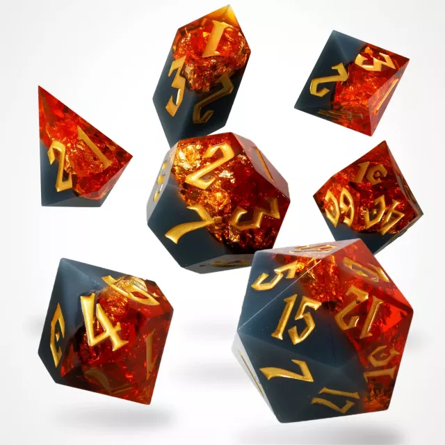 Kości Volcanic Amber Resin - RPG Dice Set (7 szt.)