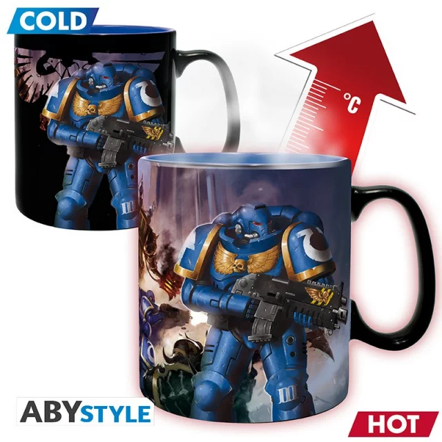 Kubek Warhammer 40,000 - Ultramarine & Black Legion (zmieniający się pod wpływem ciepła) - Heat Change kubki