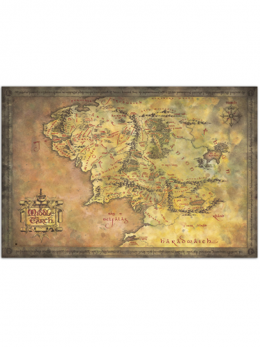 Plakat Lord of the Rings - Middle Earth Map