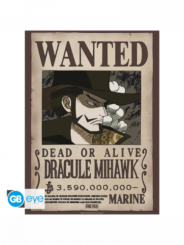 Plakat One Piece - Wanted Mihawk Wano