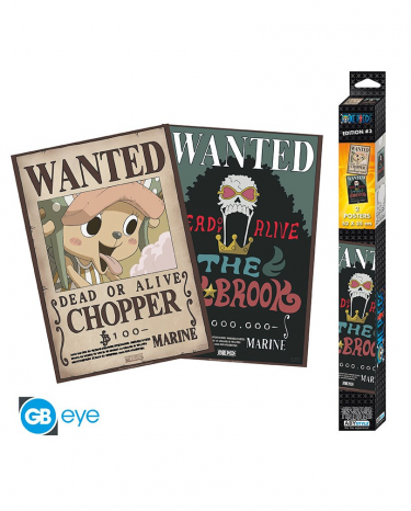 Plakat One Piece - Wanted Brook & Chopper (zestaw 2szt.)