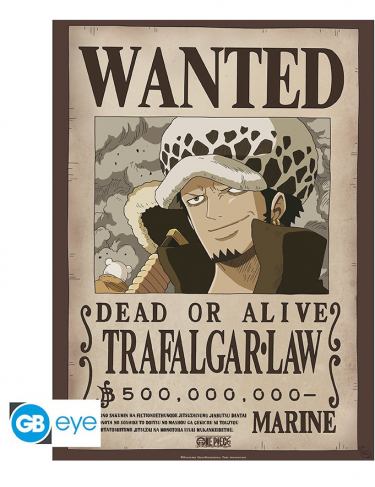 Plakat One Piece - Wanted Trafalgar Law