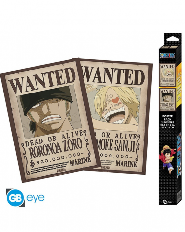 Plakat One Piece - Wanted Zoro & Sanji (zestaw 2 szt.)