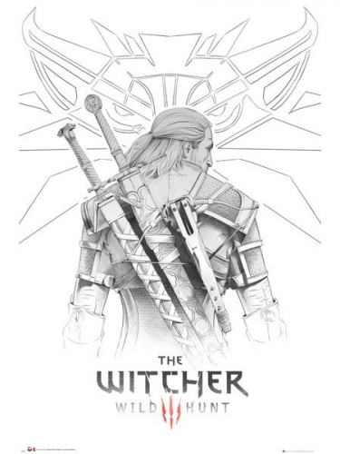 Plakat Wiedźmin - Geralt Sketch