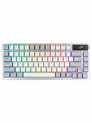 Klawiatura gamingowa ROG Azoth MOONTHLIGHT WHITE (ROG MX Snow / PBT) - US International (PC)