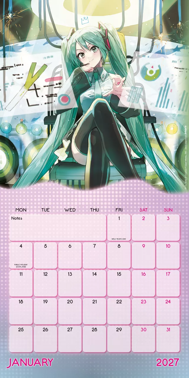 Kalendarz Hatsune Miku 2027 - Anime