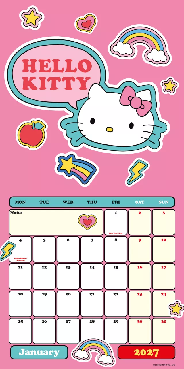 Kalendarz Hello Kitty & Friends 2027