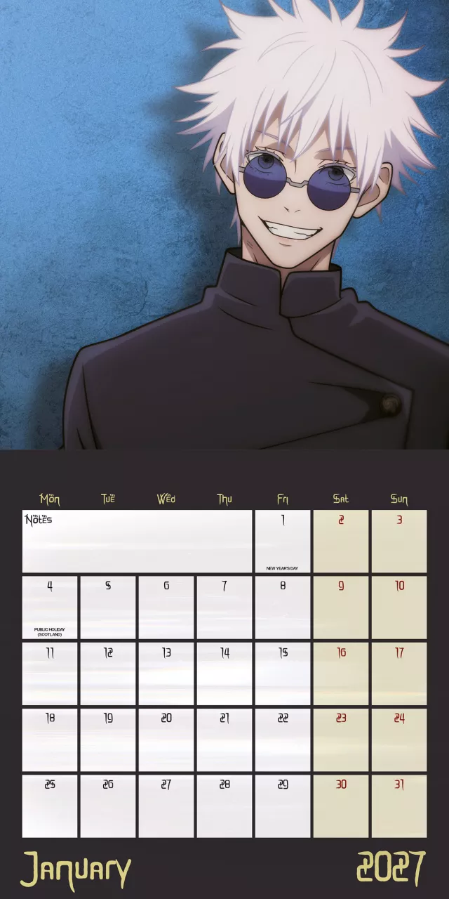 Kalendarz Jujutsu Kaisen 2027 - Anime