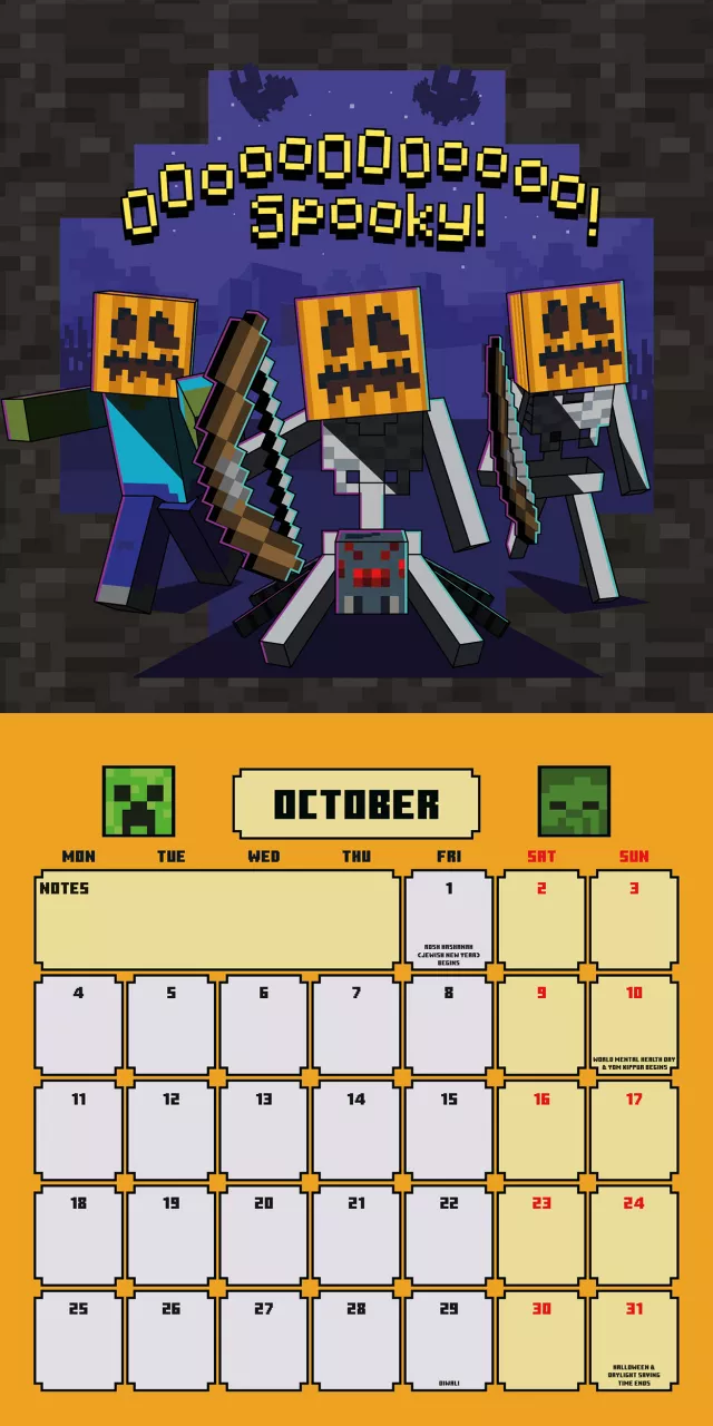 Kalendarz Minecraft 2027