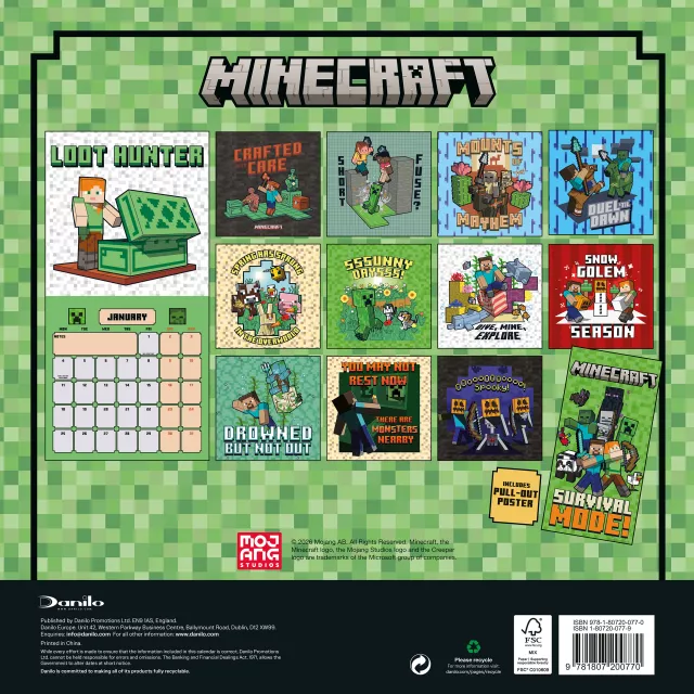 Kalendarz Minecraft 2027