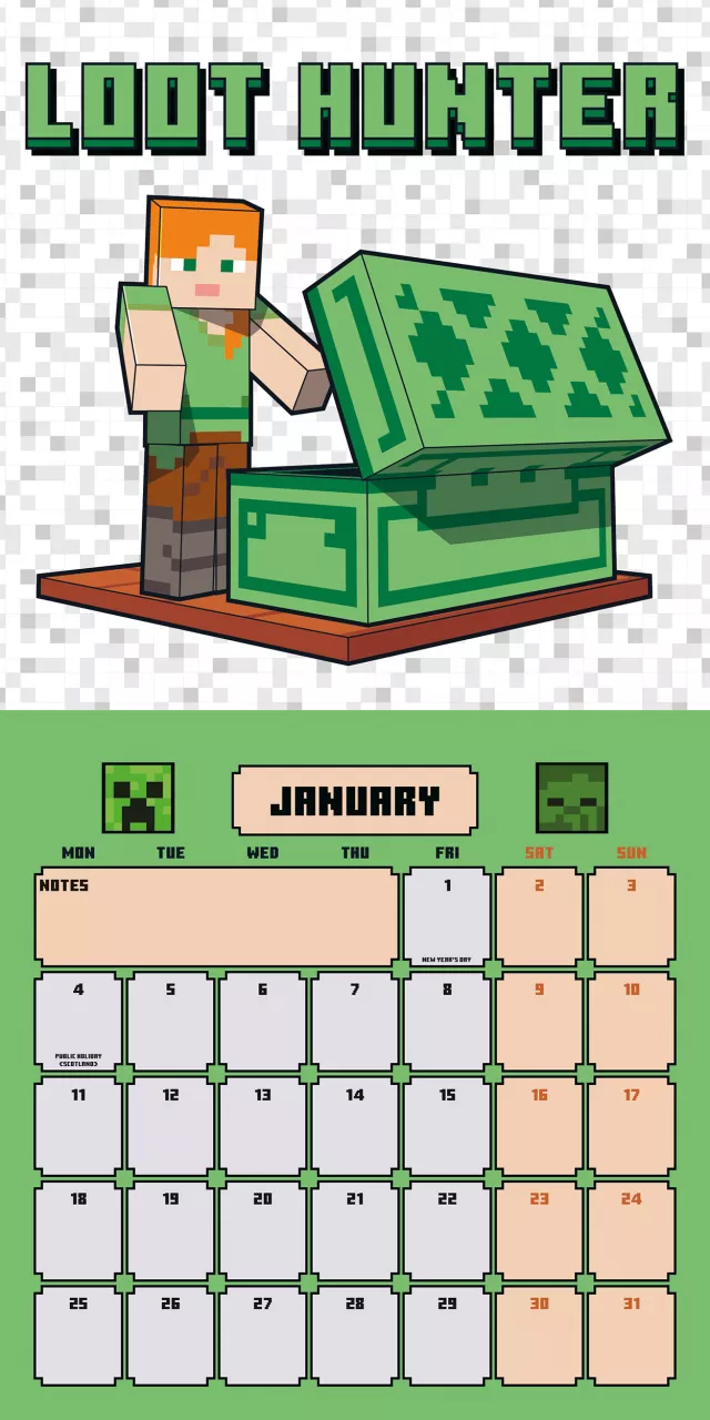 Kalendarz Minecraft 2027