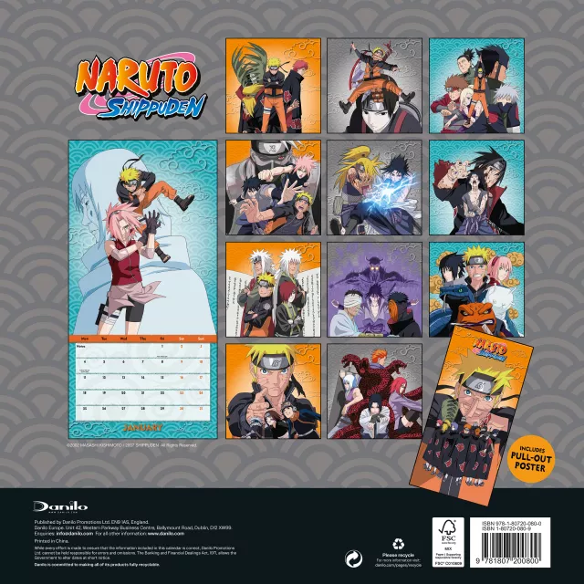 Kalendarz Naruto Shippuden 2027 - Anime