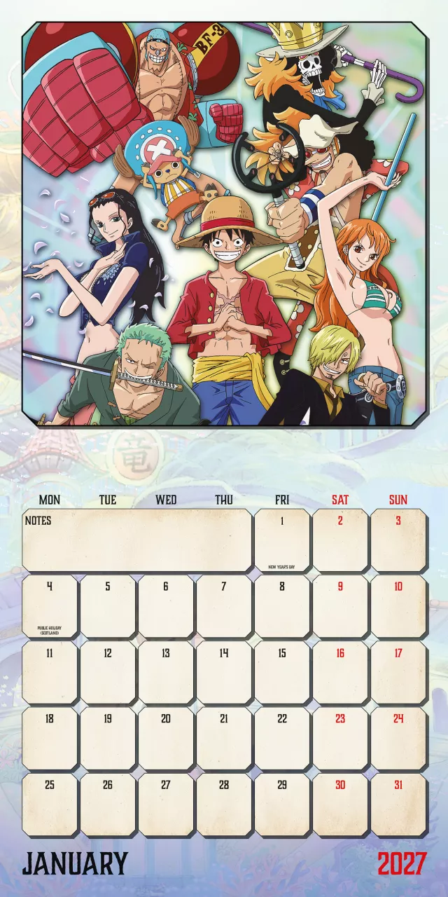 Kalendarz One Piece 2027 - Anime