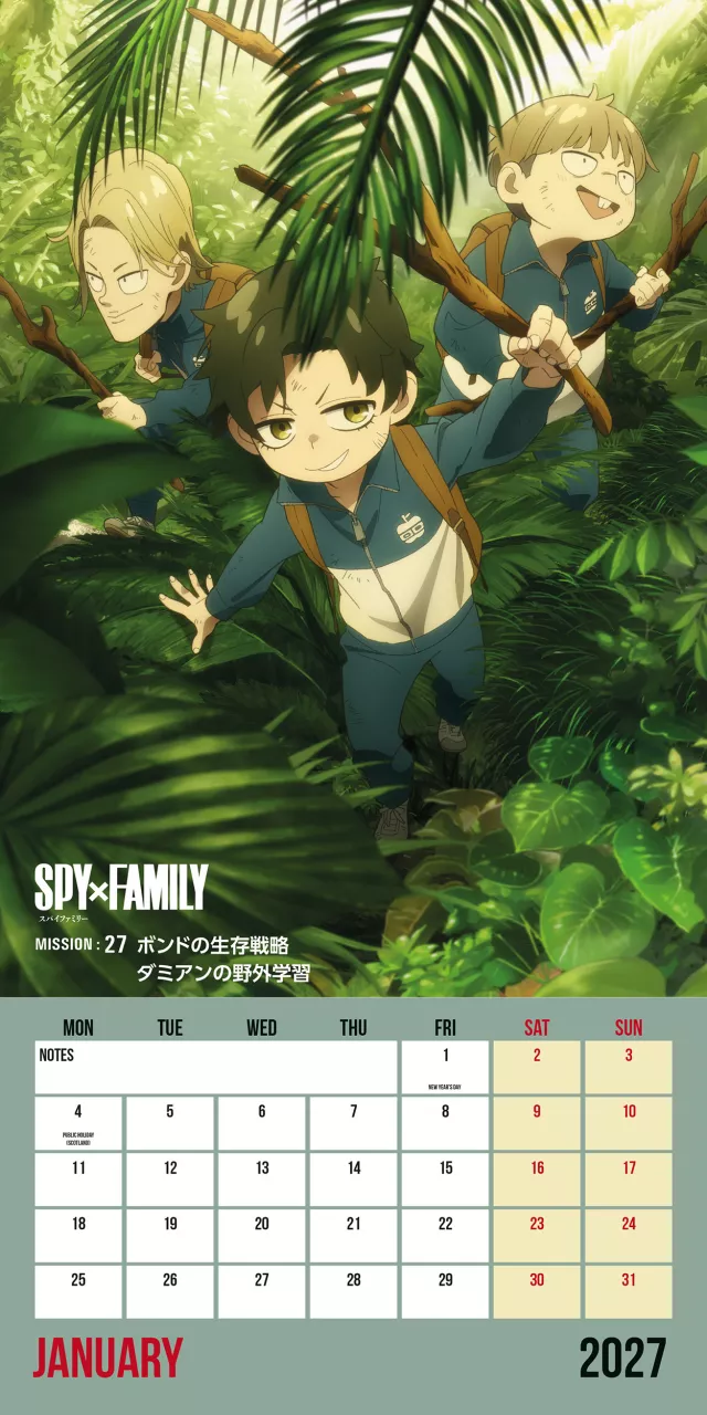 Kalendarz Spy x Family 2027 - Anime