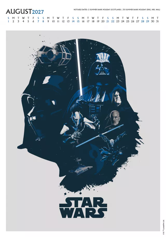 Kalendarz Star Wars Classic Deluxe 2027 (A3)