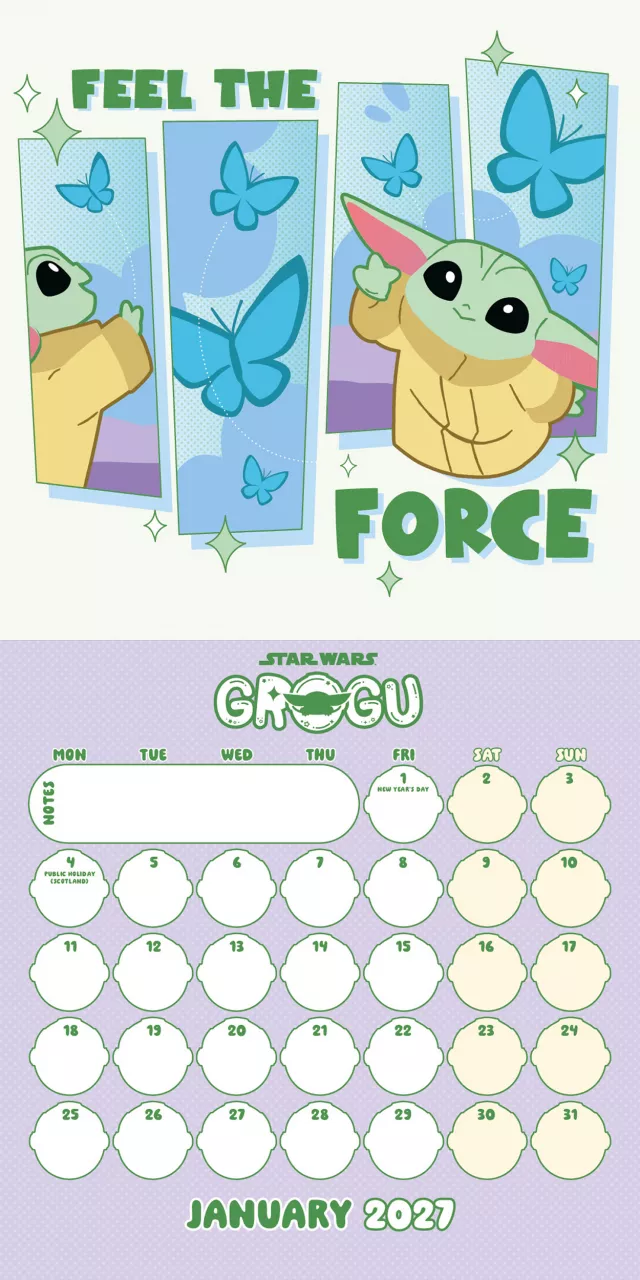 Kalendarz Star Wars: Grogu 2027 - The Mandalorian
