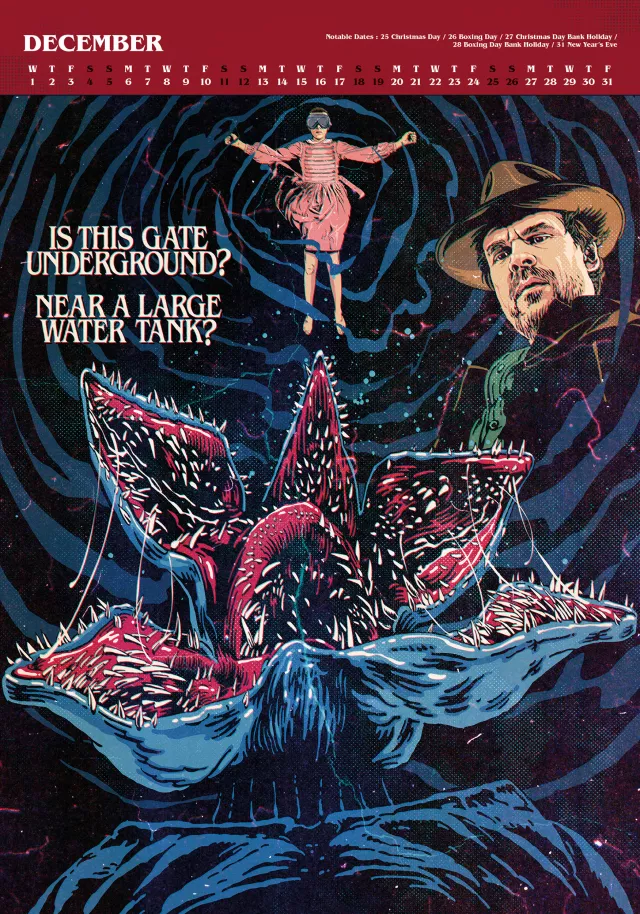 Kalendarz Stranger Things Deluxe 2027 (A3)