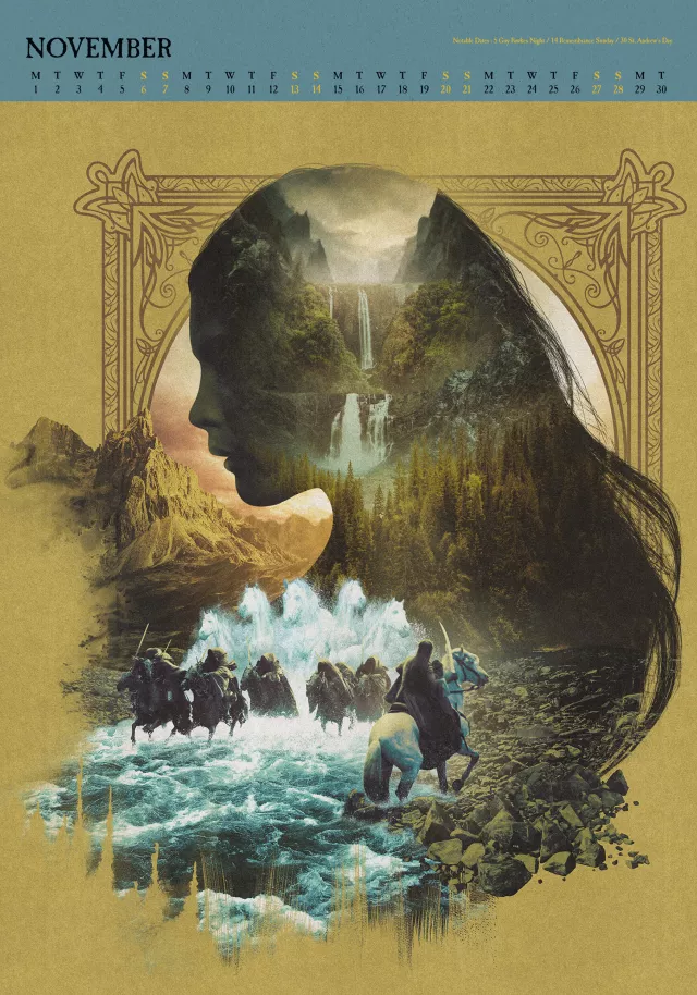 Kalendarz The Lord of the Rings Deluxe 2027 (A3)