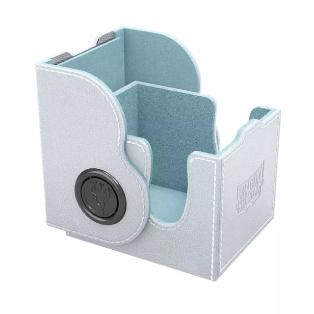 Pudełko na karty Dragon Shield - Lock System Dragon Box 100+ - White & Aqua - Pudełko na karty