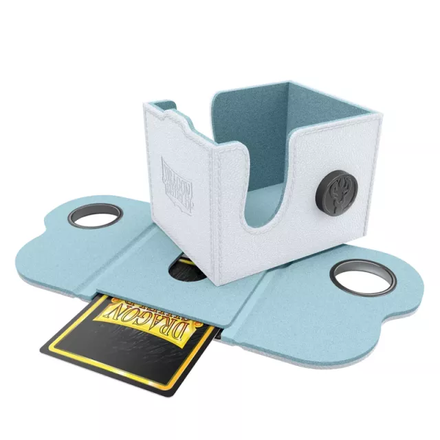 Pudełko na karty Dragon Shield - Lock System Dragon Box 100+ - White & Aqua - Pudełko na karty