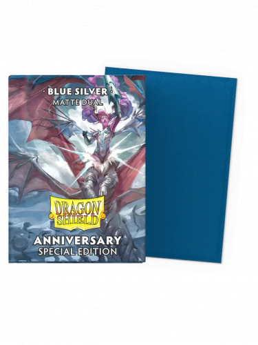 Koszulki ochronne na karty Dragon Shield - Dual Sleeves Matte Blue Silver (25th Special Edition) (100 szt.)