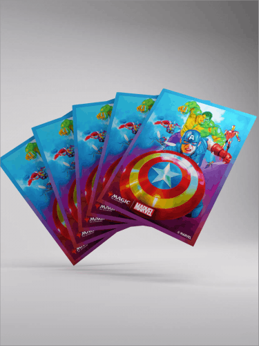 Koszulki ochronne na karty Gamegenic - Marvel Super Heroes - Premium Double Sleeving Captian America, Team Leader (105 szt.)