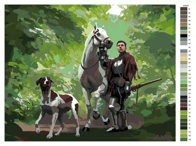 Malowanie po numerach Kingdom Come: Deliverance II - Henryk i Orzech w lesie (obraz na płótnie) - Xzone Originals
