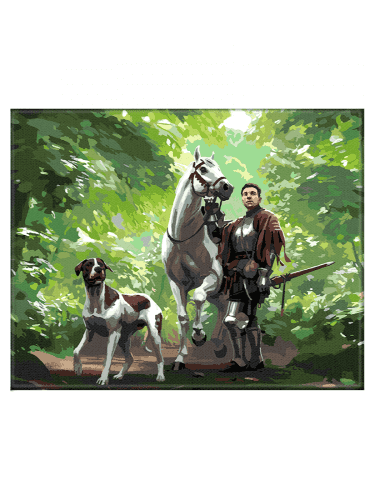 Malowanie po numerach Kingdom Come: Deliverance II - Henryk i Orzech w lesie (obraz na płótnie)