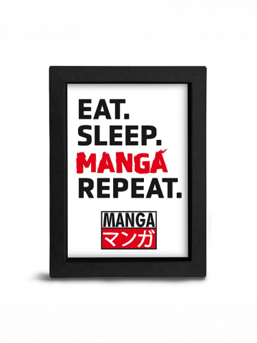 Plakat w ramce Asian Art - Eat. Sleep. Manga. Repeat.