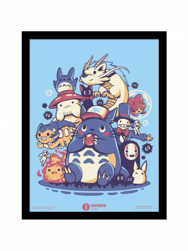 Plakat w ramce Ghibli - Creatures, Spirits And Friends (Mój Sąsiad Totoro)