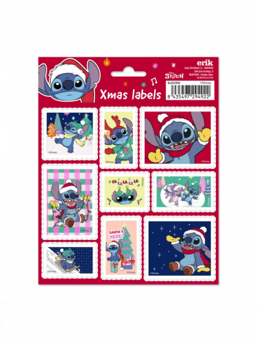 Etykiety opisowe Lilo & Stitch - Stitch Christmas (samoprzylepne)