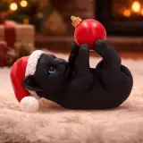 Ozdoba choinkowa Jingle Paws - Cat in Santa Hat Playing With Bauble (Nemesis Now) - Nemesis Now 