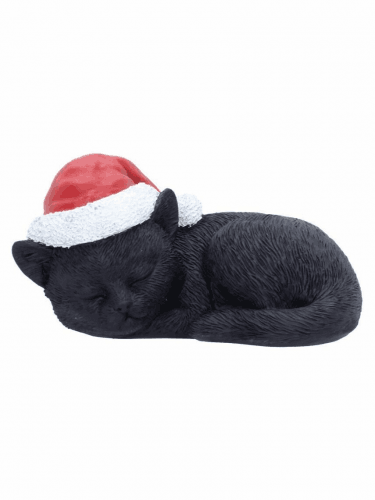 Ozdoba choinkowa Jingle Paws - Sleeping Black Cat in Santa Hat (Nemesis Now)