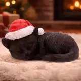 Ozdoba choinkowa Jingle Paws - Sleeping Black Cat in Santa Hat (Nemesis Now) - Nemesis Now 