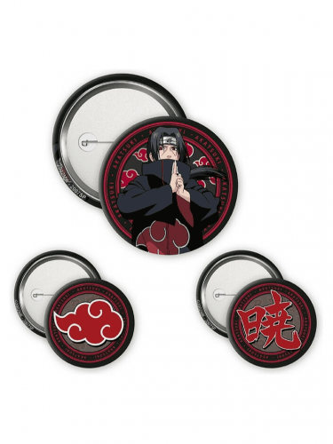 Zestaw przypinek Naruto Shippuden - Itachi & Akatsuki (3 szt.)