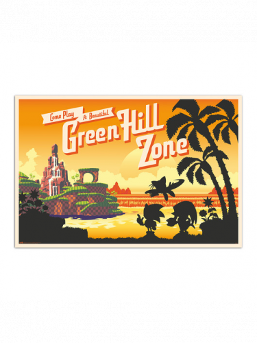 Plakat Sonic The Hedgehog - Come Play At Beautiful Green Hill Zone