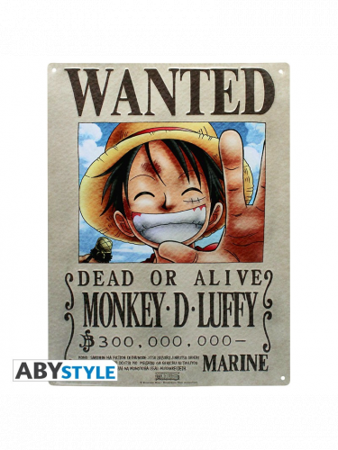 Tabliczka metalowa One Piece - Luffy Wanted