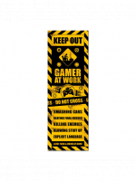 Plakat na drzwi Caution! Gamer