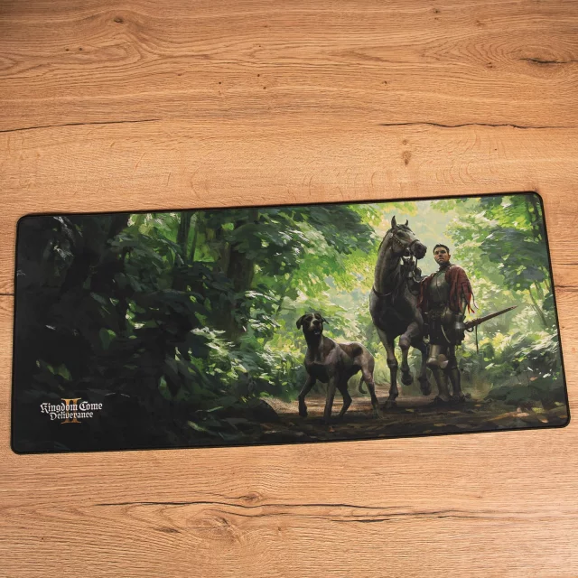 Podkładka pod mysz Kingdom Come: Deliverance II - Keyart Henryk i Orzech w lesie