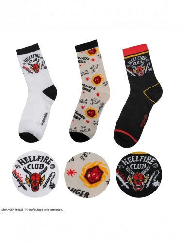 Skarpety Stranger Things - Hellfire Club (rozmiar 35/45) (3 pary)