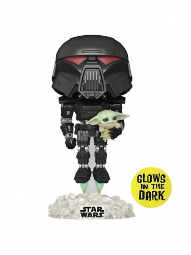 Figurka Star Wars: The Mandalorian - Dark Trooper with Grogu Glow in the Dark (Funko POP! Star Wars 488)