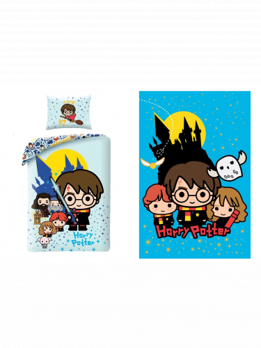 Okazyjny zestaw Harry Potter - Pościel dla dzieci Chibi + koc Chibi