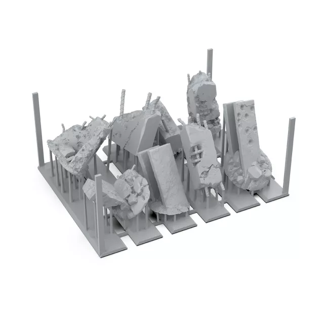 Dodatek modelarski AK Basing Bits - Concrete Ruins - Gra planszowa
