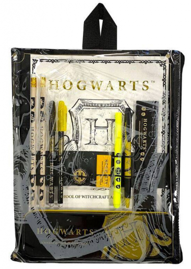 Zestaw upominkowy Harry Potter - Artykuły piśmiennicze (piórnik, długopis, ołówek, gumka, linijka, temperówka, notatnik)