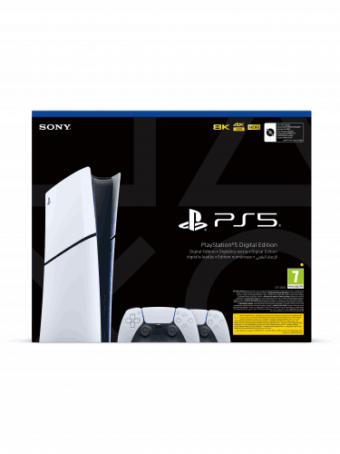 Konsola PlayStation 5 (Slim) 1 TB - Biała (Digital Edition) + 2x DualSense biały (uszkodzone opakowanie) (PS5)