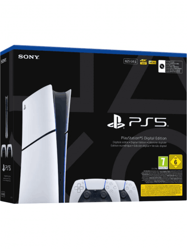 Konsola PlayStation 5 Slim 825 GB - Biała + 2x DualSense (Digital Edition) (uszkodzone opakowanie) (PS5)