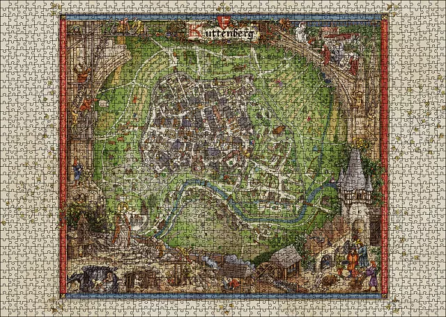 Puzzle Kingdom Come: Deliverance II - Mapa Kutnej Hory (2000 elementów)