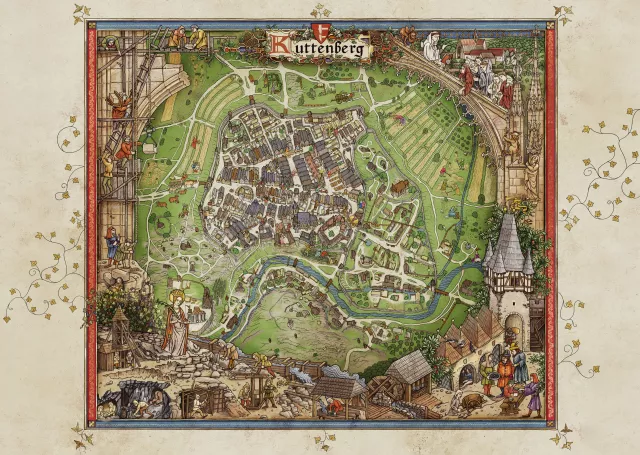 Puzzle Kingdom Come: Deliverance II - Mapa Kutnej Hory (2000 elementów) - Xzone Originals