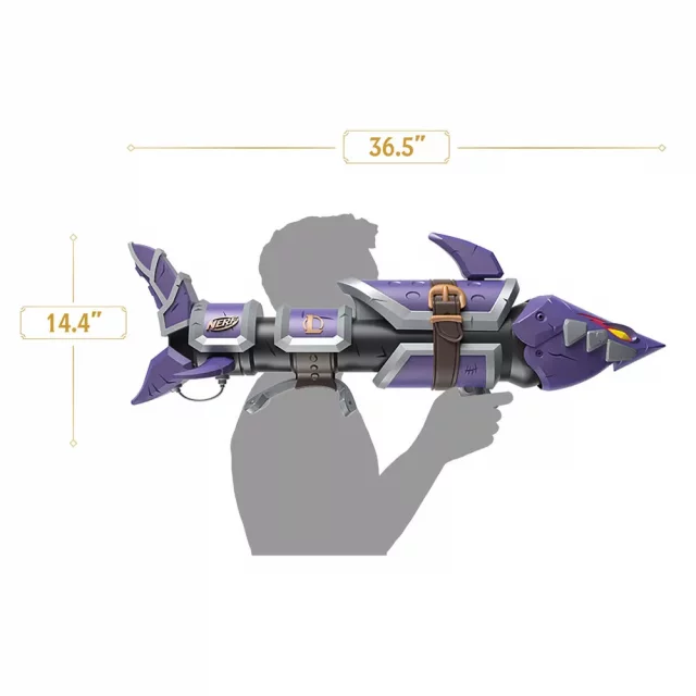 Replika broni League of Legends - Jinx Fishbones Blaster 93 cm (NERF)