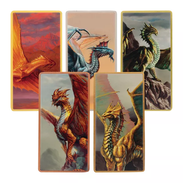 Zestaw plakietek Dungeons & Dragons - Metallic Dragons Set (5 szt.) - plakietka